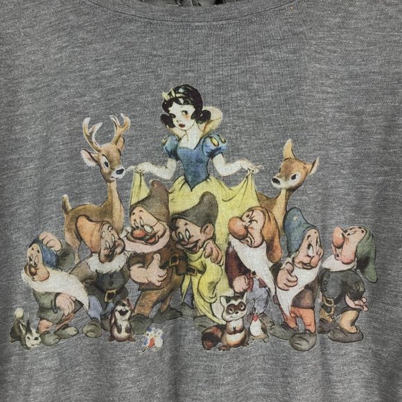 Disney LC Lauren Conrad Women's Size Small Snow White Grey Lace Trim Graphic Top - Picture 5 of 10